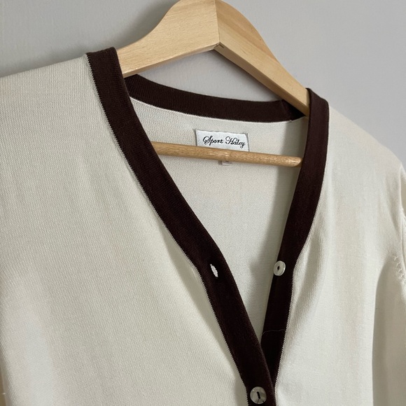 Cream & Brown Cardigan - Picture 2 of 4